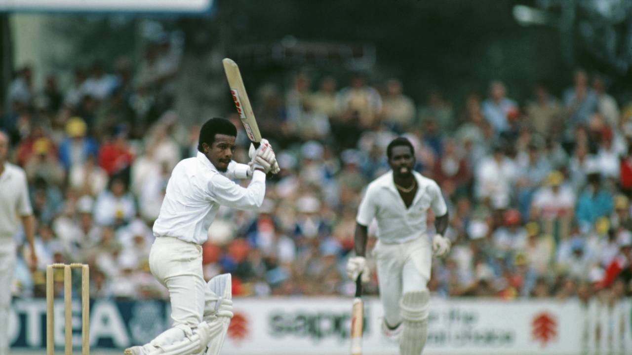 David Murray hits one on the off side, South Africa vs West Indies XI, 1st match, Durban, February 5, 1983