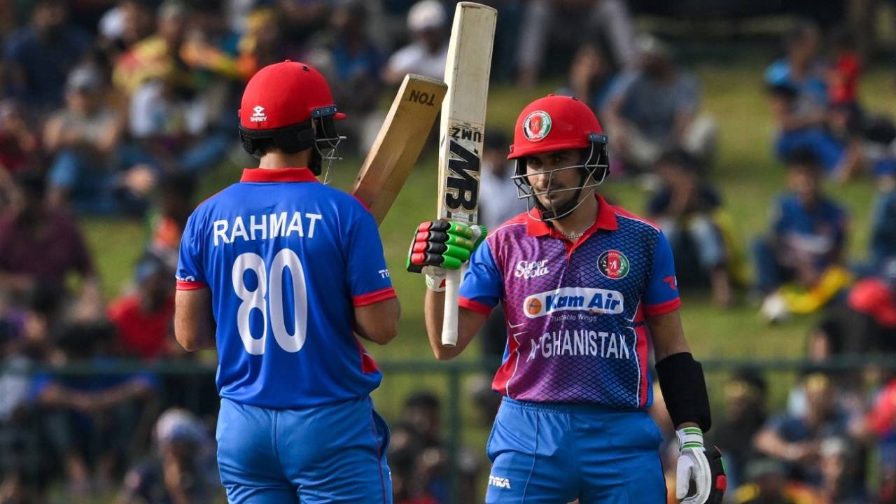 Rahmanullah Gurbaz and Rahmat Shah added 113 runs for the second wicket&nbsp;&nbsp;&bull;&nbsp;&nbsp;AFP/Getty Images