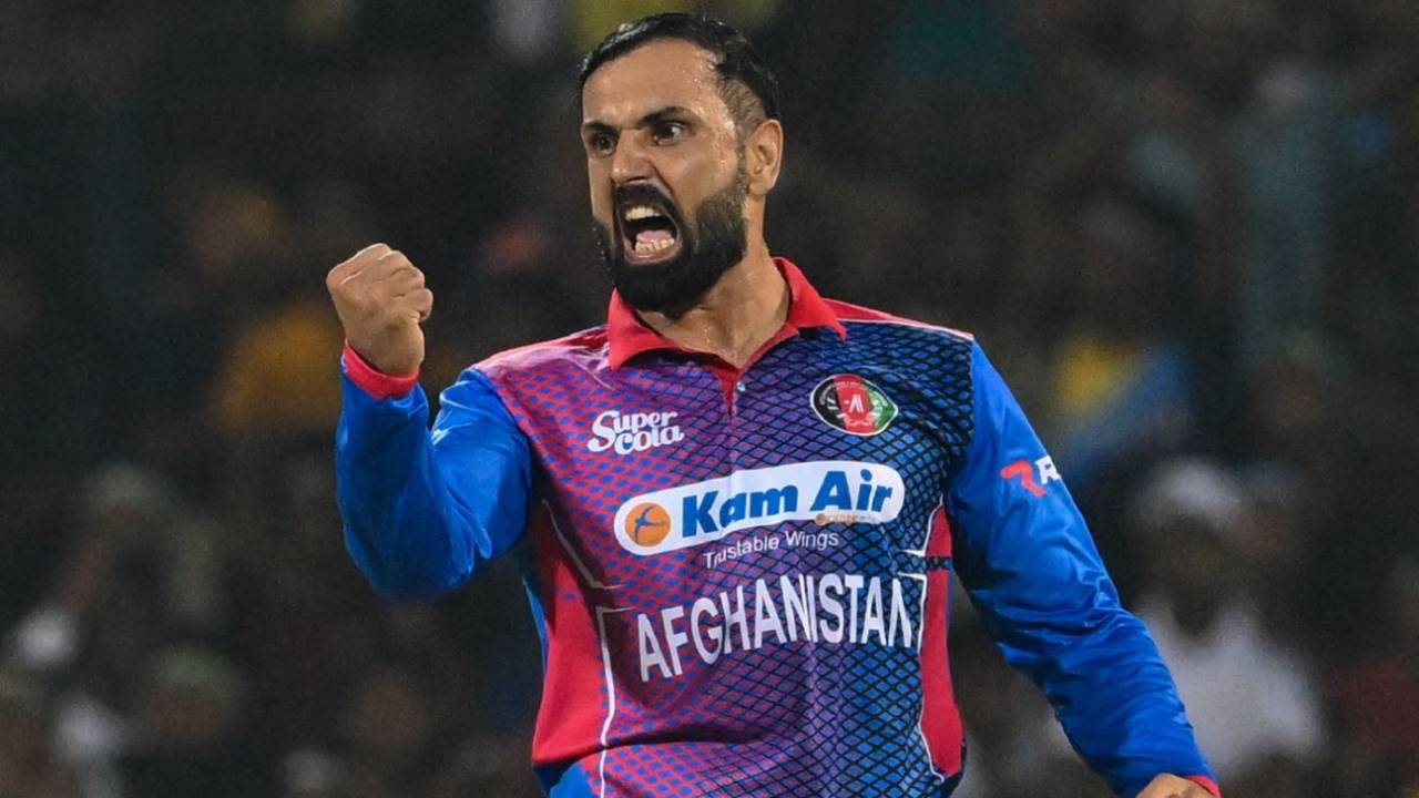 Mohammad Nabi picked up two wickets to dent Sri Lanka's chase, Sri Lanka vs Afghanistan, 3rd ODI, Pallekele, November 30, 2022