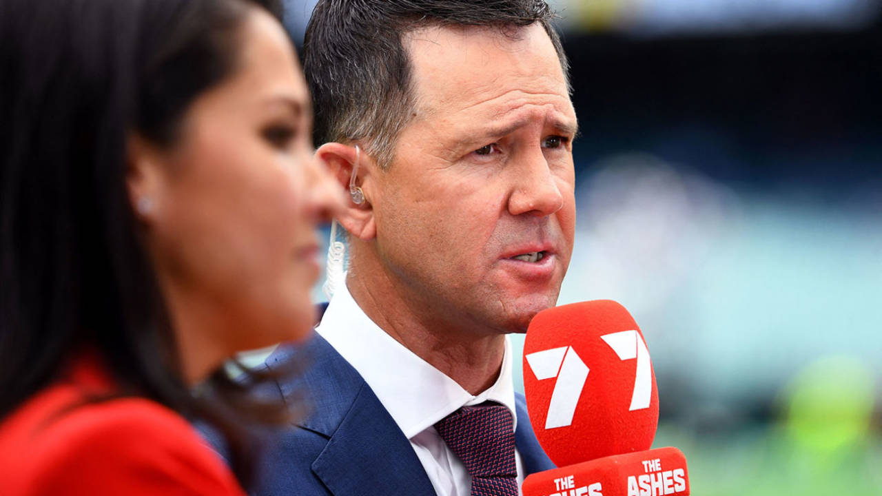 Ricky Ponting working for the Channel Seven&nbsp;&nbsp;&bull;&nbsp;&nbsp;Getty Images