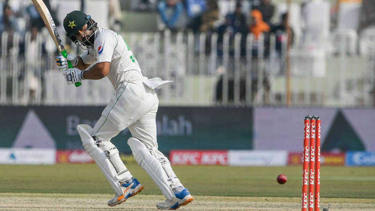 Abdullah Shafique works to leg on his way to a fifty, Pakistan vs England, 1st Test, Rawalpindi, 2nd day, December 2, 2022