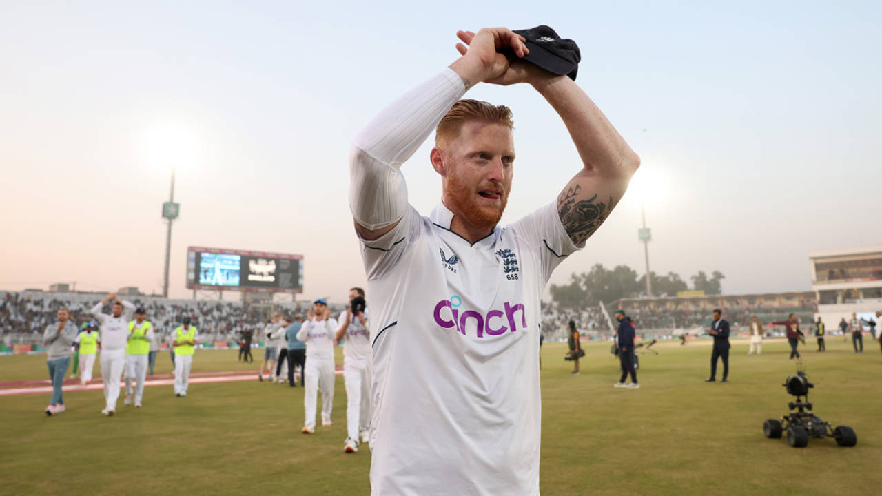 Ben Stokes applauds England's supporters in Rawalpindi&nbsp;&nbsp;&bull;&nbsp;&nbsp;Matthew Lewis/Getty Images