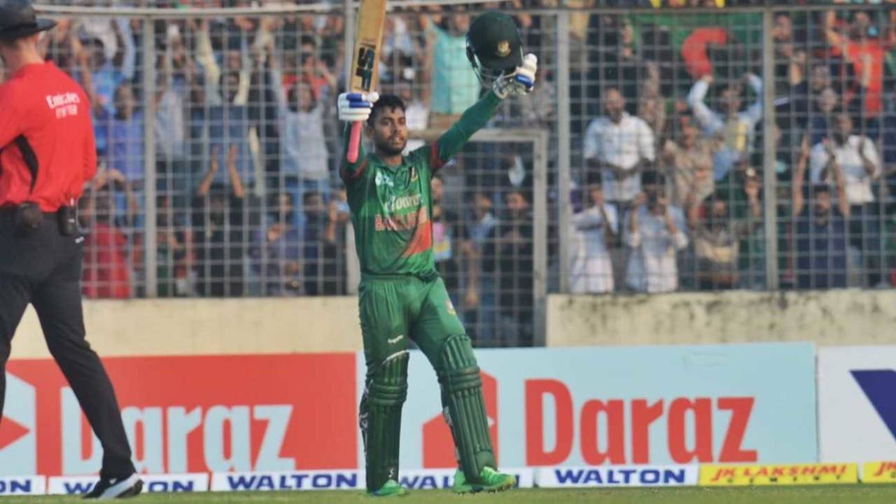 Mehidy Hasan Miraz scored his first ODI century, off 83 balls, Bangladesh vs India, 2nd ODI, Dhaka, December 7, 2022