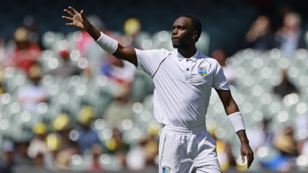 Marquino Mindley was assessed by the medical team after he walked off the field in the first session, Australia vs West Indies, 2nd Test, Adelaide, 1st Day, December 8, 2022