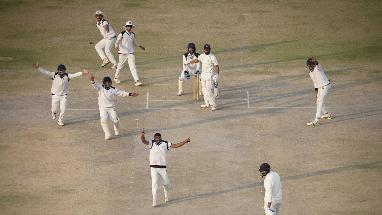 Vinay Choudhary traps Ankit Kaushik lbw, Punjab vs Chandigarh, Mullanpur, 4th day, Ranji Trophy, December 16, 2022