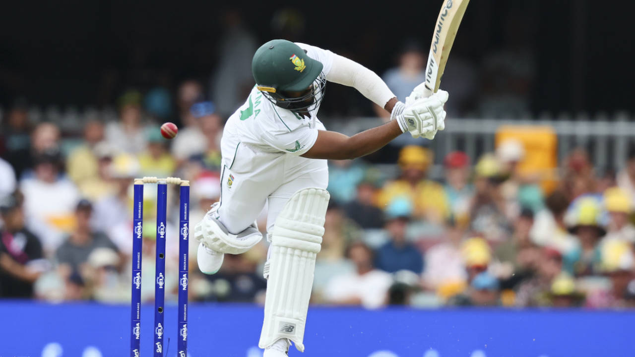 It was a tough pitch to bat on as Temba Bavuma illustrates here, Australia vs South Africa, 1st Test, Brisbane, 2nd Day, December 18, 2022
