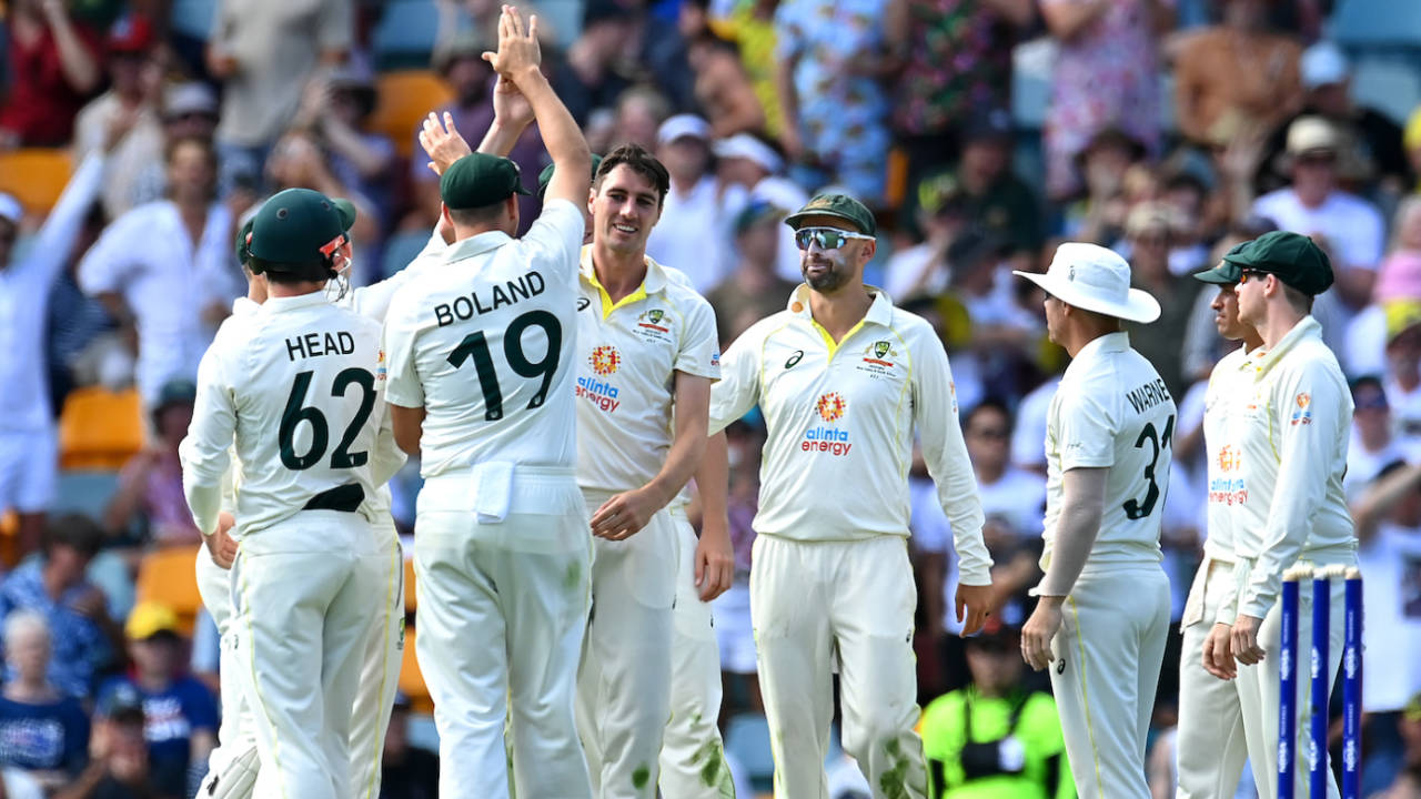 Pat Cummins ended with figures of 5 for 42, Australia vs South Africa, 1st Test, Brisbane, 2nd Day, December 18, 2022