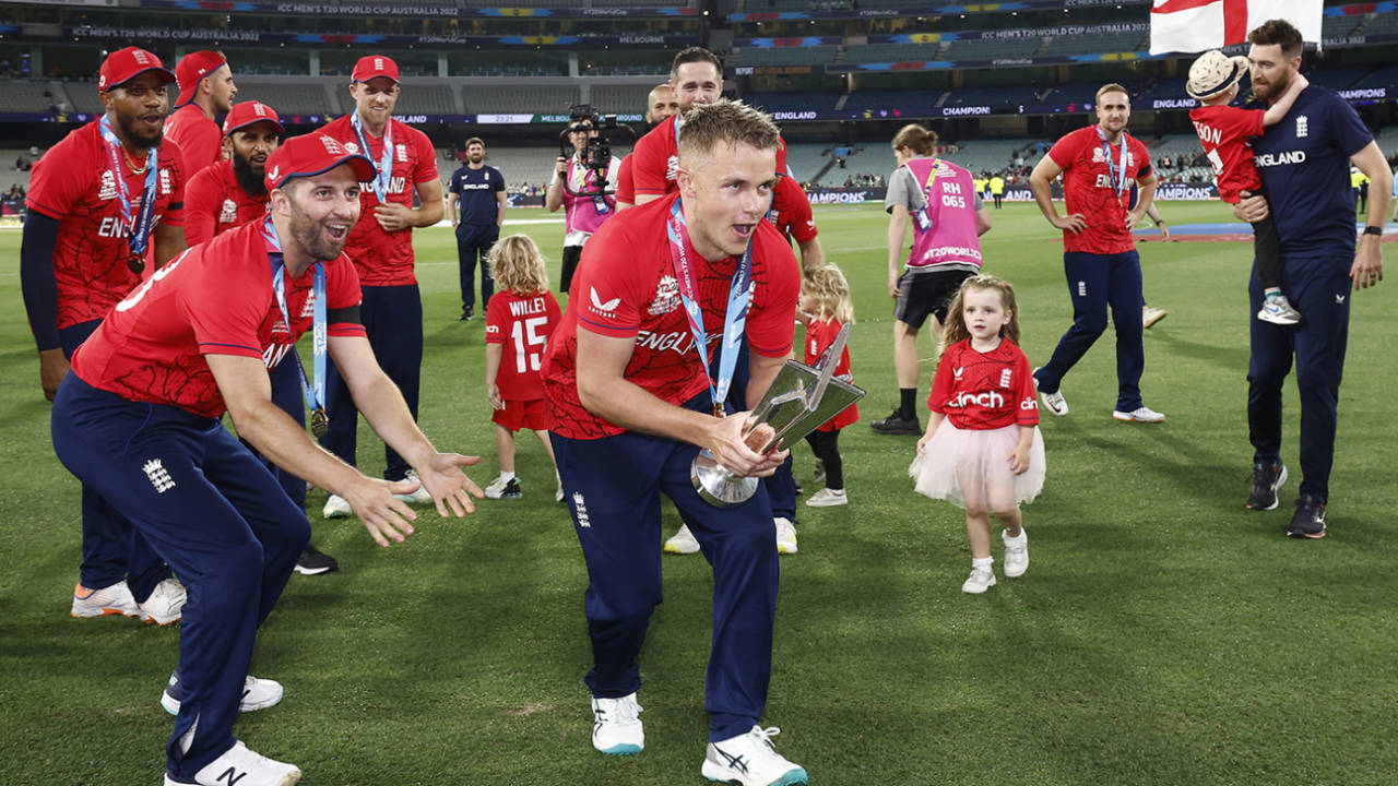 Sam Curran celebrates England's win, England vs Pakistan, T20 World Cup, final, November 13, 2022