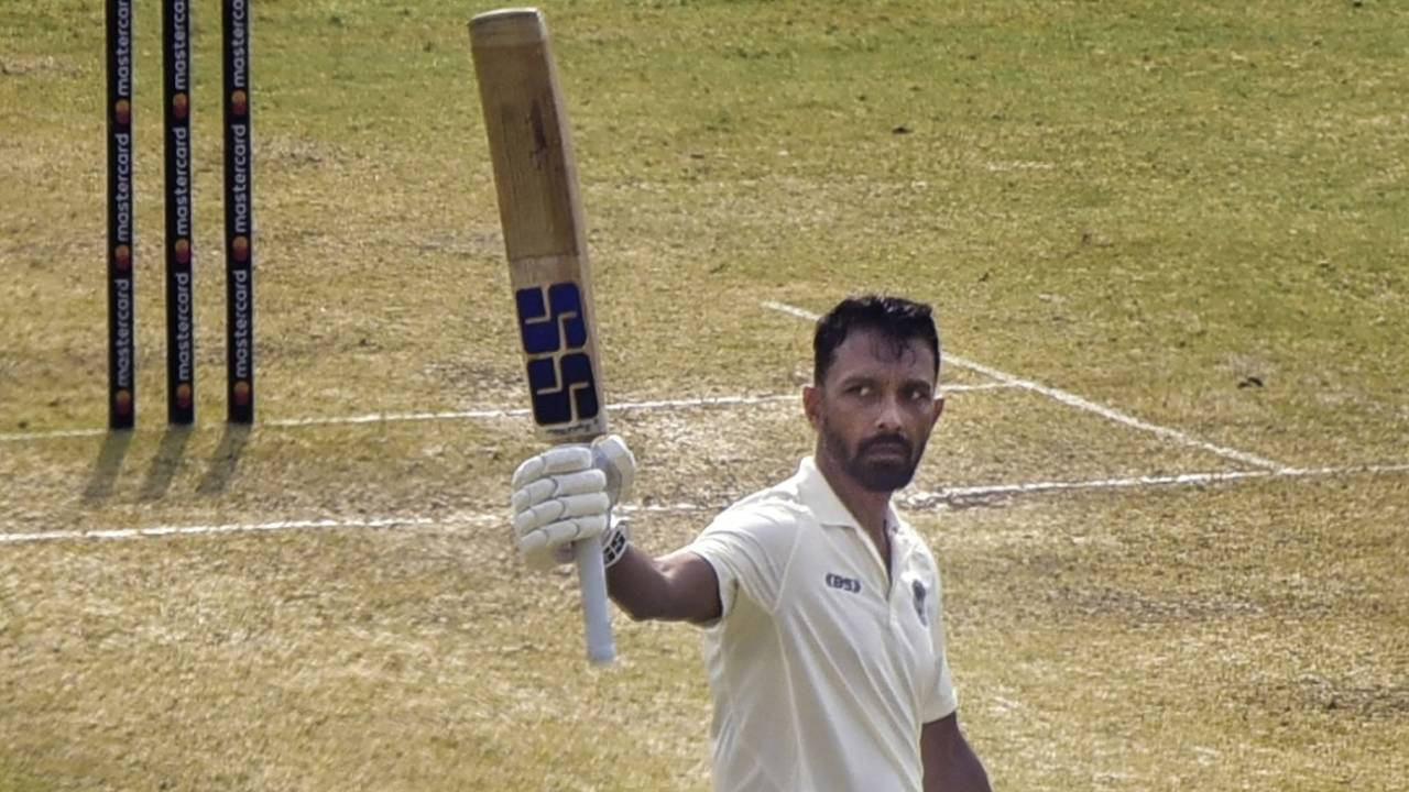 Gokul Sharma celebrates his century, Assam vs Delhi, Ranji Trophy 2022-23, Elite Group B, Guwahati, December 22, 2022