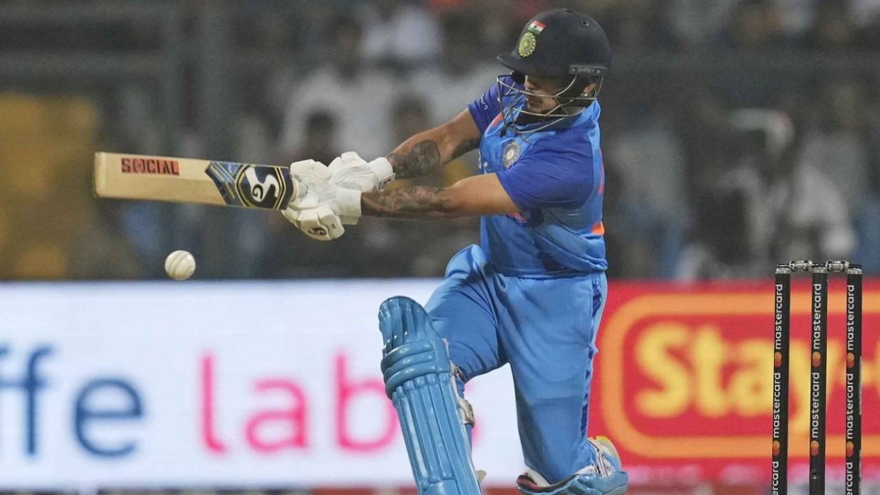Ishan Kishan shapes to slog one away, India vs Sri Lanka, 1st T20I, Mumbai, Wankhede Stadium, January 3, 2023