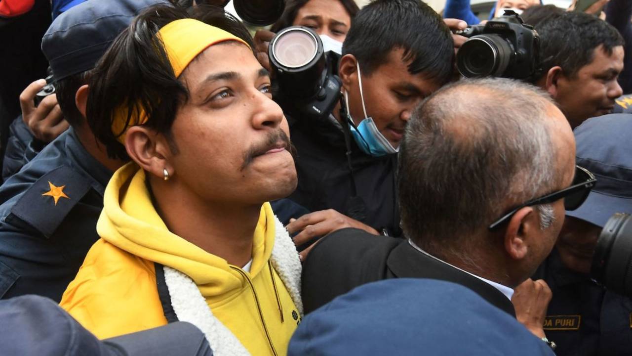 Sandeep Lamichhane was granted bail in Kathmandu in January&nbsp;&nbsp;&bull;&nbsp;&nbsp;AFP/Getty Images