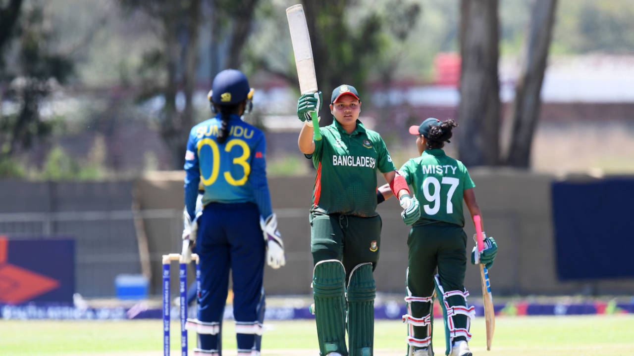 Afia Prottasha scored a 43-ball 53, Bangladesh vs Sri Lanka, Women's Under-19 World Cup, Benoni, January 16, 2023