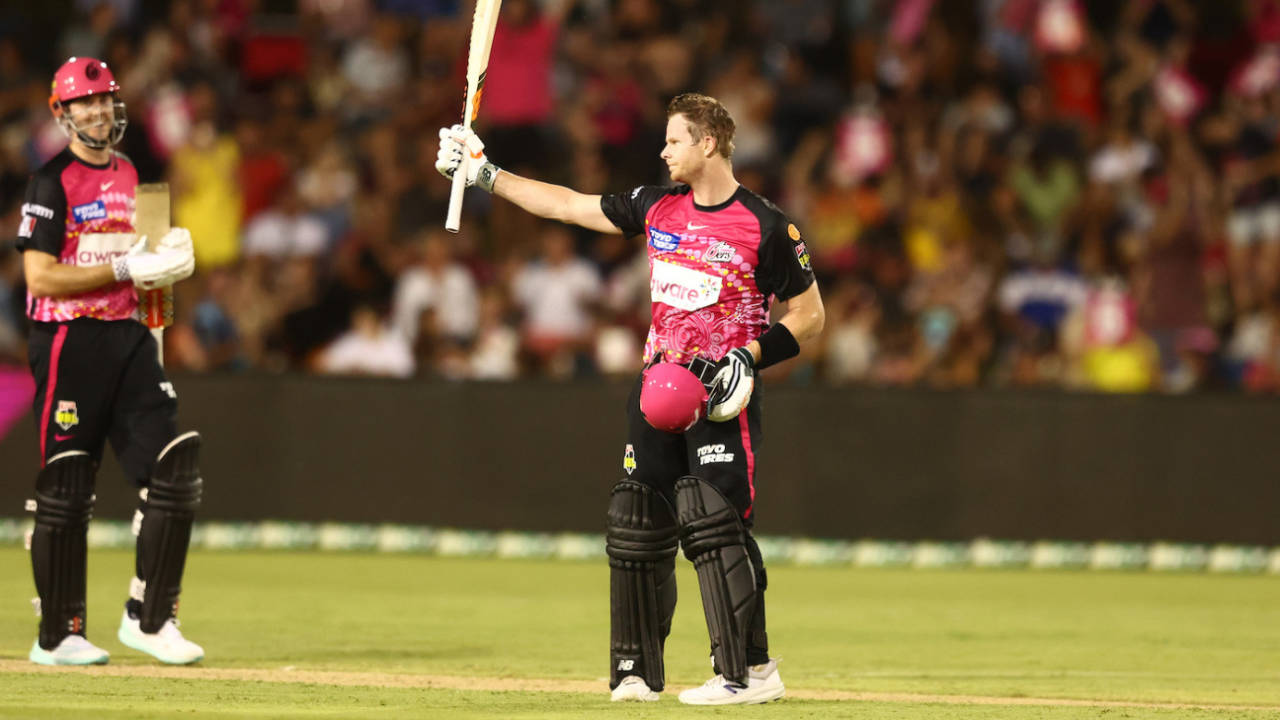 Steven Smith brought up a 56-ball century, Sydney Sixers vs Adelaide Strikers, BBL 2022-23, Coffs Harbour, January 17, 2023