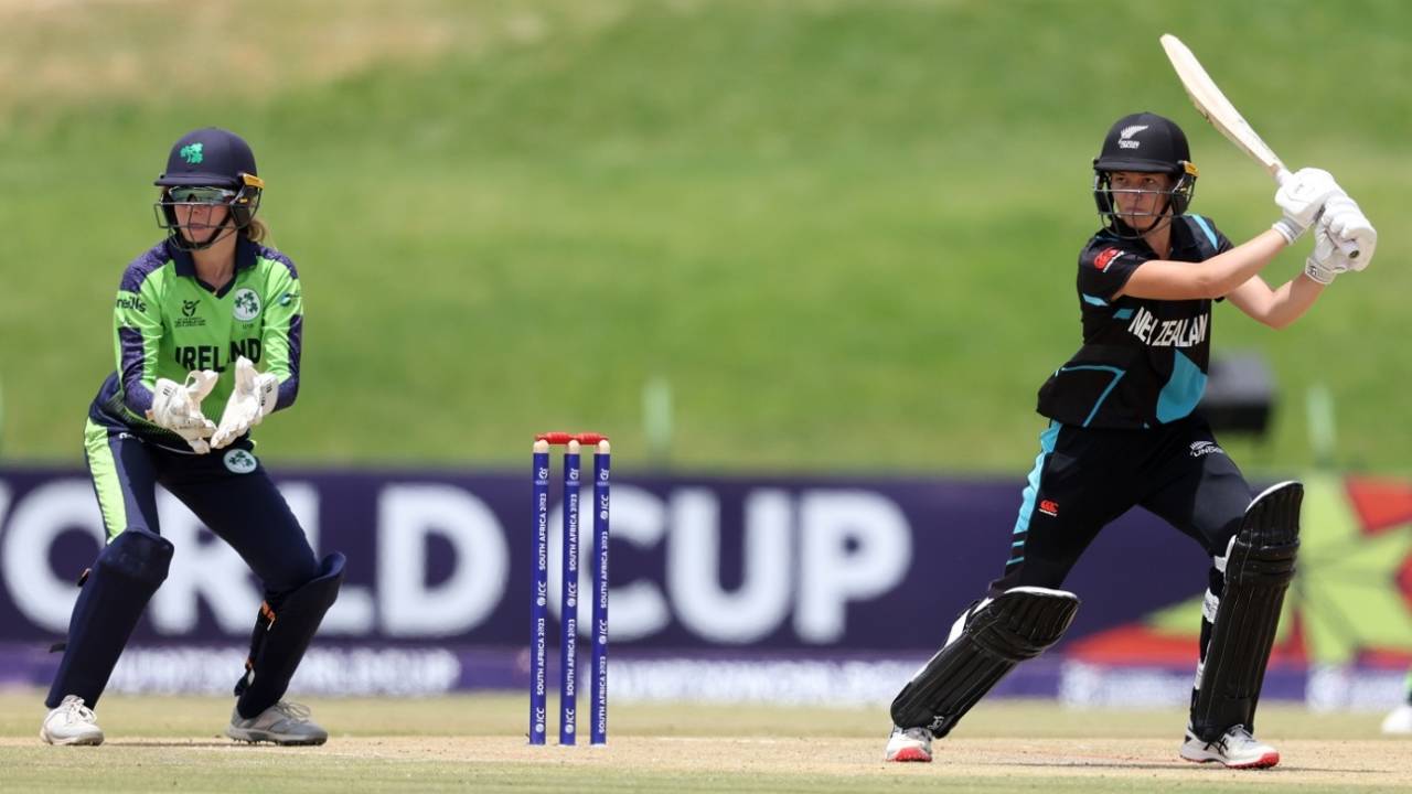 Anna Browning made light work of the run chase with an unbeaten 29 off 14, New Zealand vs Ireland, Under-19 Women's T20 World Cup, Potchefstroom, January 17, 2023
