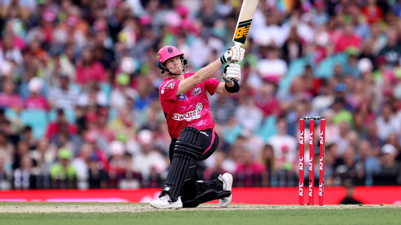 Steven Smith puts one into the stands, Sydney Sixers vs Sydney Thunder, BBL, SCG, January 21, 2023