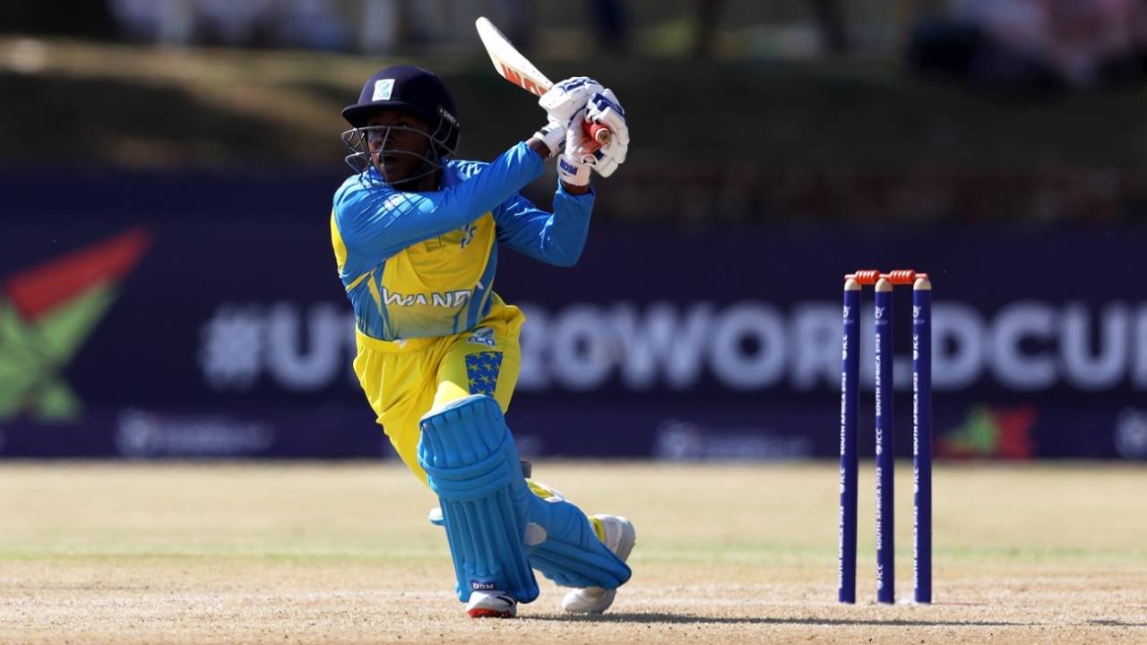 Captain Gisele Ishimwe led the chase with an unbeaten 31 off 53, West Indies vs Rwanda, U19 Women's T20 World Cup, Potchefstroom, January 22, 2023