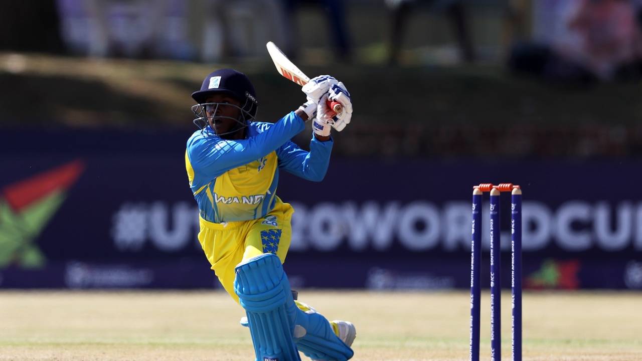 Captain Gisele Ishimwe led the chase with an unbeaten 31 off 53, West Indies vs Rwanda, U19 Women's T20 World Cup, Potchefstroom, January 22, 2023