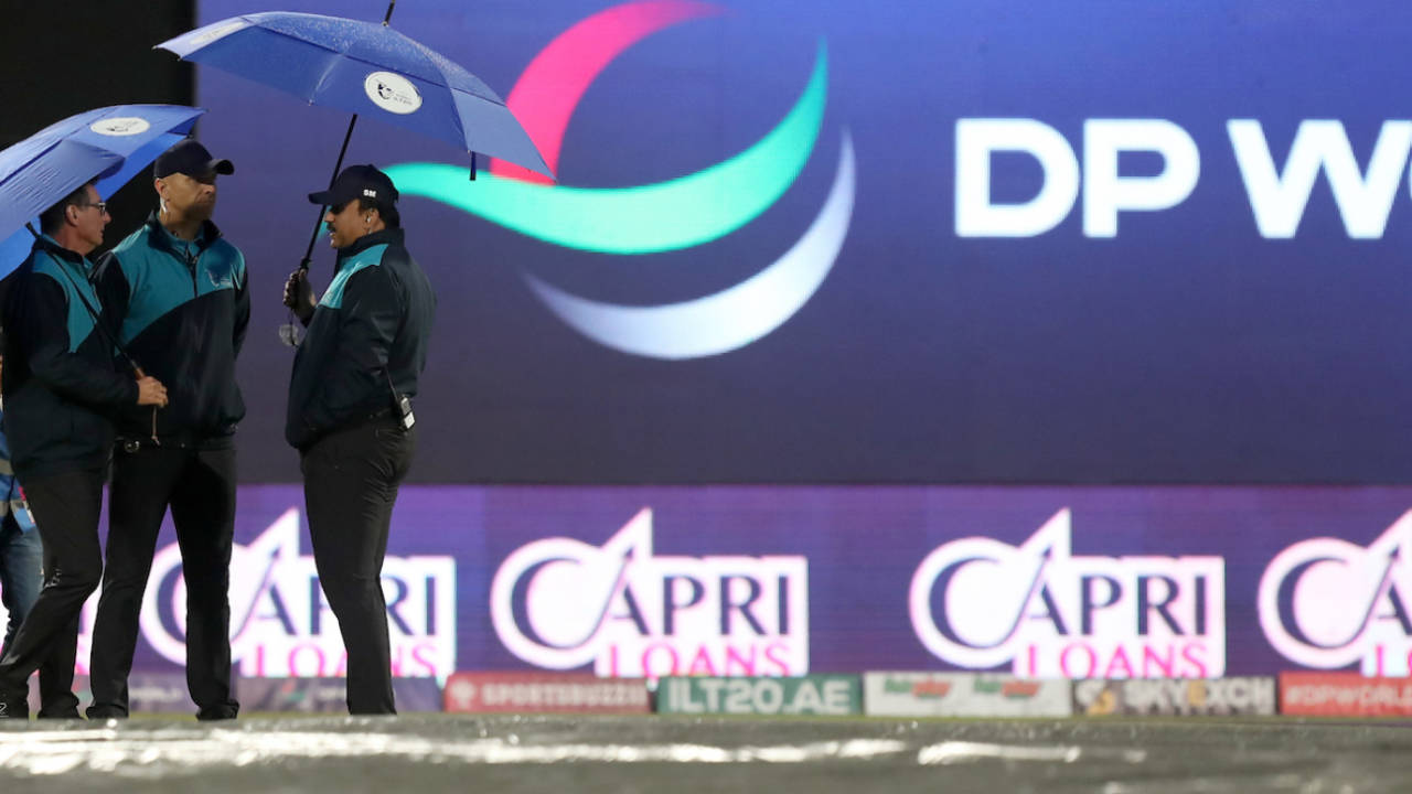 Rain washed away a contest for the second successive day, Sharjah Warriors vs Dubai Capitals, ILT20, Sharjah, January 26, 2023