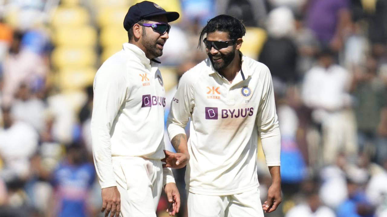 Rohit Sharma and Ravindra Jadeja met with match referee Andy Pycroft after the first day's play in Nagpur&nbsp;&nbsp;&bull;&nbsp;&nbsp;Associated Press