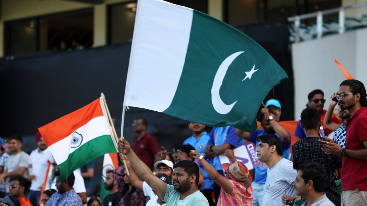 The India-Pakistan clash is slated for October 15 in Ahmedabad&nbsp;&nbsp;&bull;&nbsp;&nbsp;ICC via Getty Images