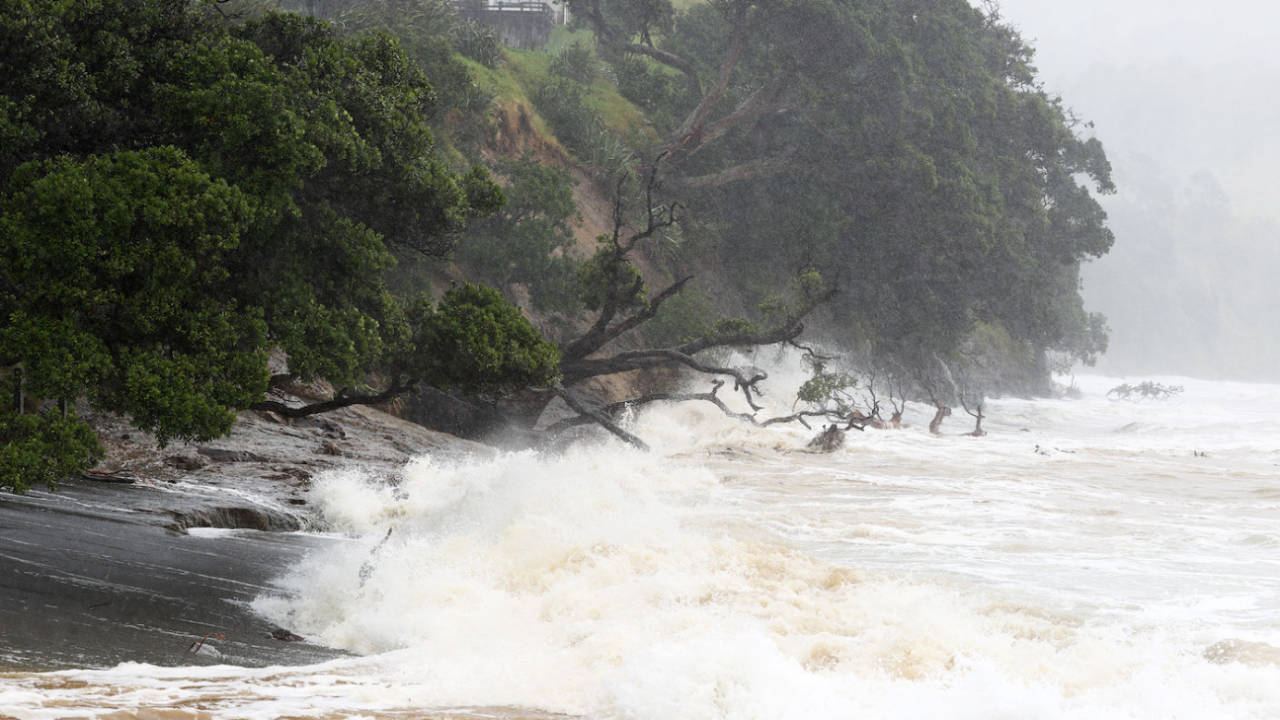 Cyclone Gabrielle meant rough seas around Goat Island Marine Reserve, Auckland, February 13, 2023