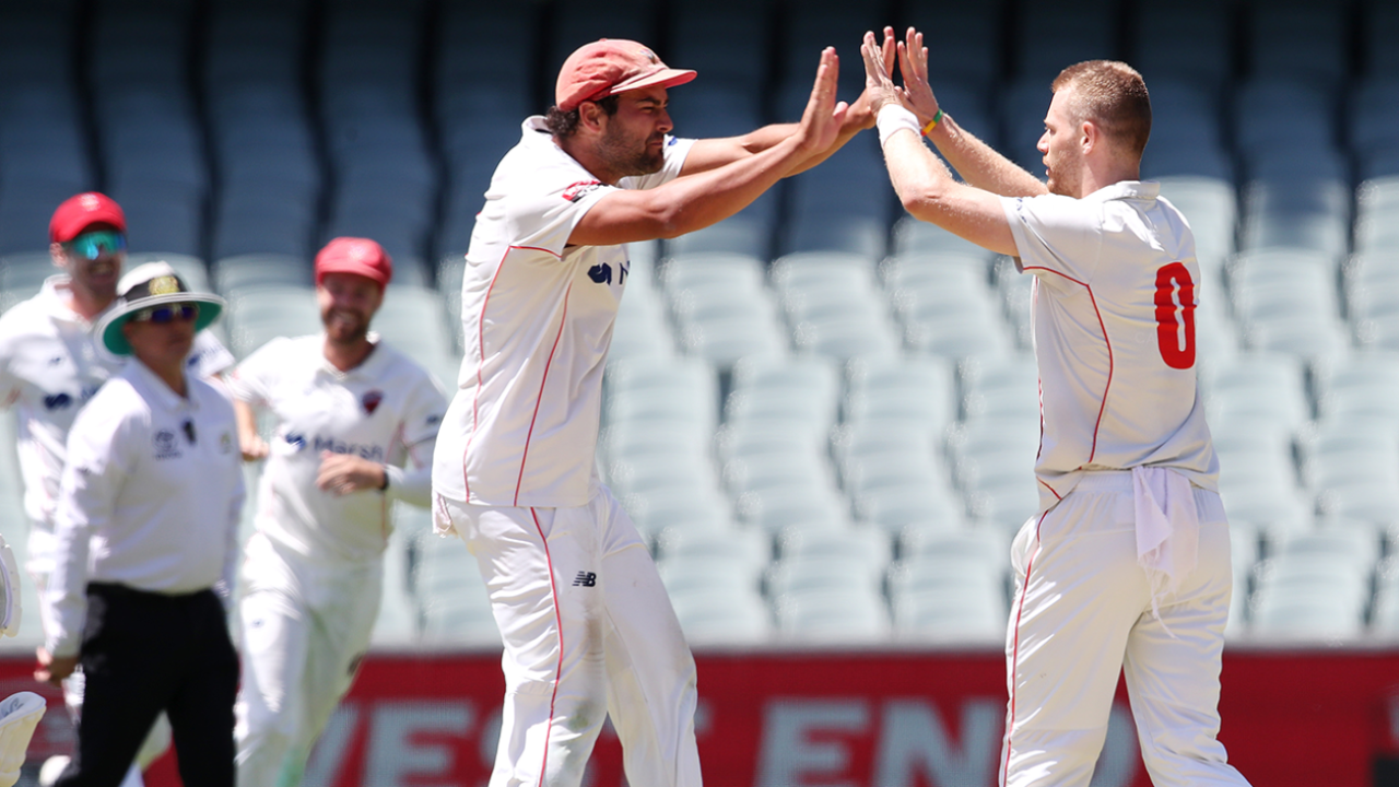 South Australia celebrate as they closed in on victory&nbsp;&nbsp;&bull;&nbsp;&nbsp;Getty Images