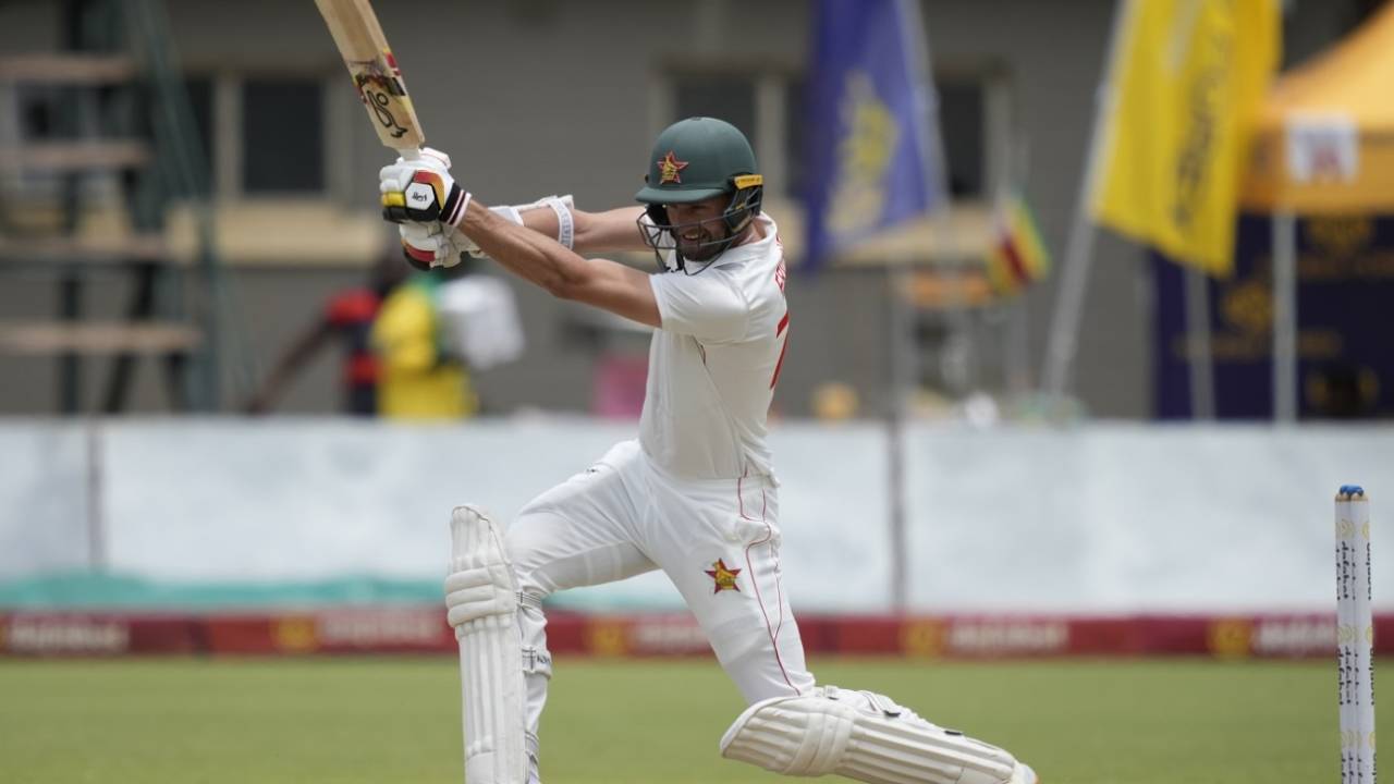 Craig Ervine drives in full flow, Zimbabwe vs West Indies, 2nd Test, Bulawayo, 1st day, February 12, 2023