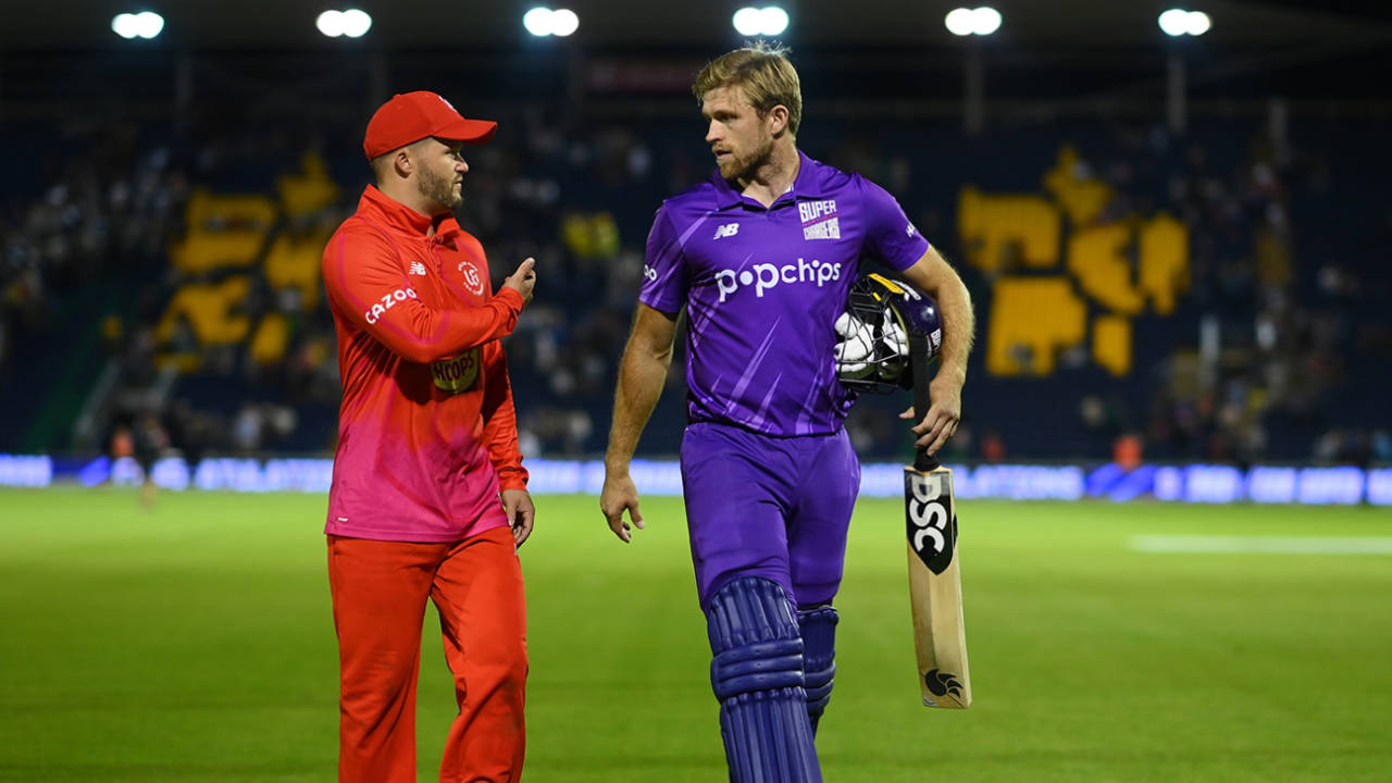 Ben Duckett and David Willey in discussion, Welsh Fire vs Northern Superchargers, Cardiff, The Hundred Men's, August 26, 2022