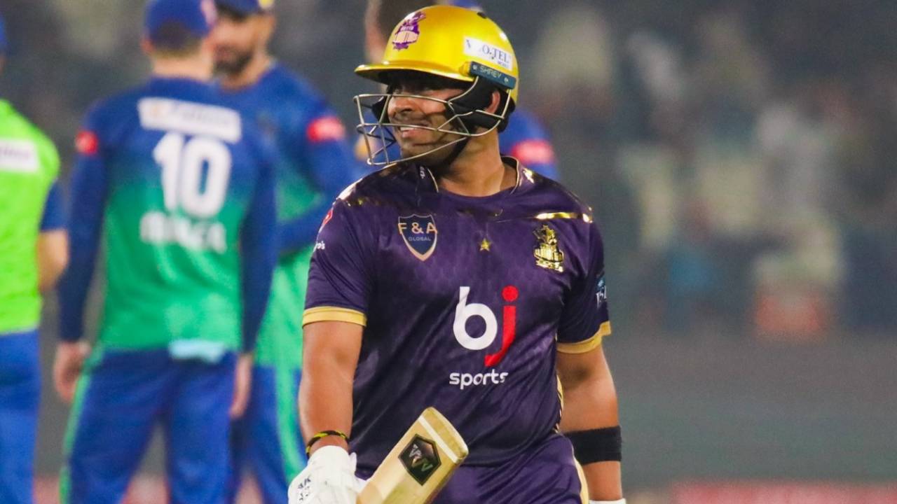 Umar Akmal walks back after being dismissed, Multan Sultans vs Quetta Gladiators, PSL, Multan, February 15, 2023