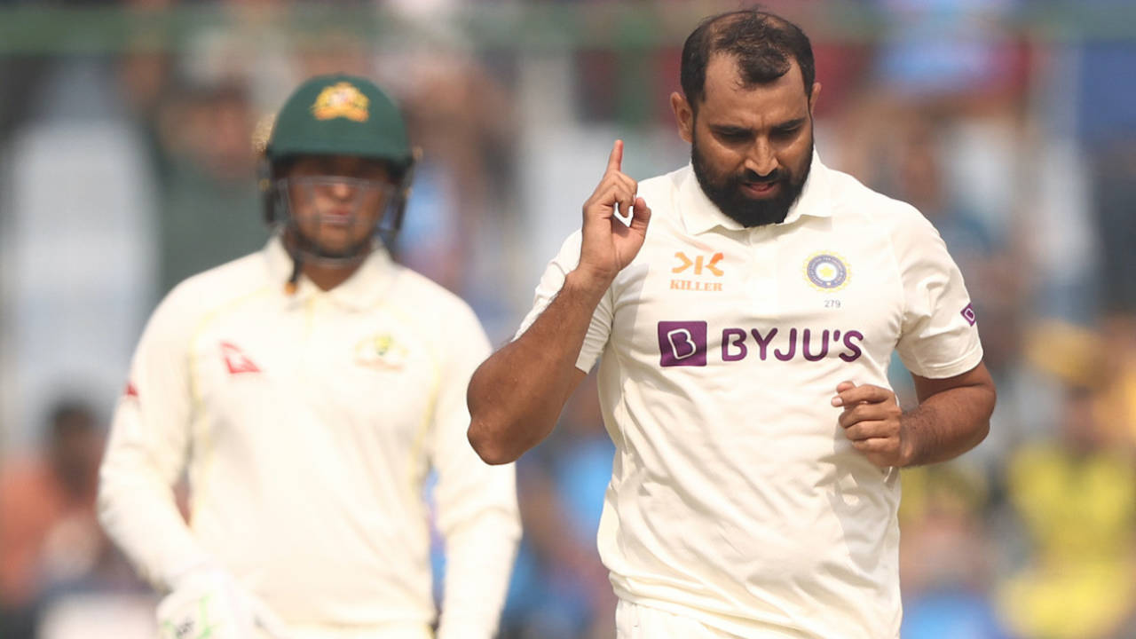 Mohammed Shami celebrates his post-lunch wicket, India vs Australia, 2nd Test, Delhi, 1st day, February 17, 2023