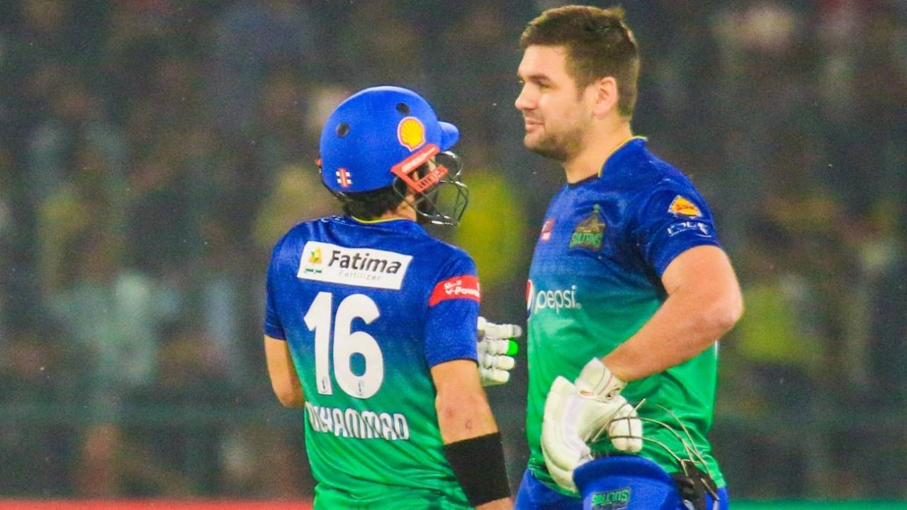 Rossouw and Rizwan accelerated during the middle of the innings, Multan Sultans vs Peshawar Zalmi, PSL, Karachi, February 17, 2023