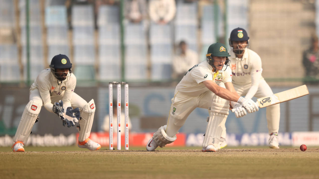 Marnus Labuschagne plays the reverse sweep, India vs Australia, 2nd Test, Delhi, 3rd day, February 19, 2023