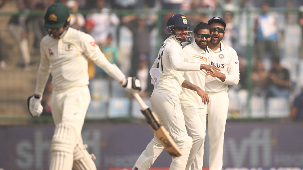 Ravindra Jadeja celebrates a wicket, India vs Australia, 2nd Test, Delhi, 3rd day, February 19, 2023