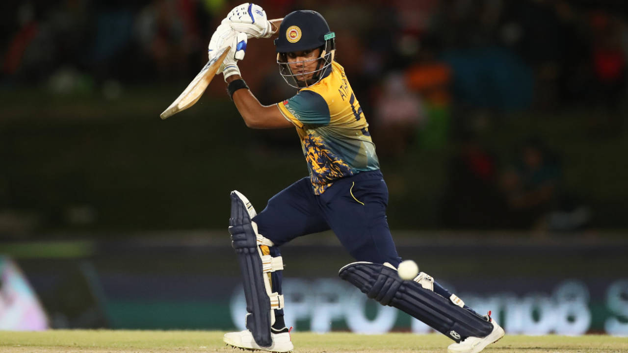 Chamari Athapaththu drives through the covers, New Zealand vs Sri Lanka, Women's T20 World Cup, Paarl, February 19, 2023