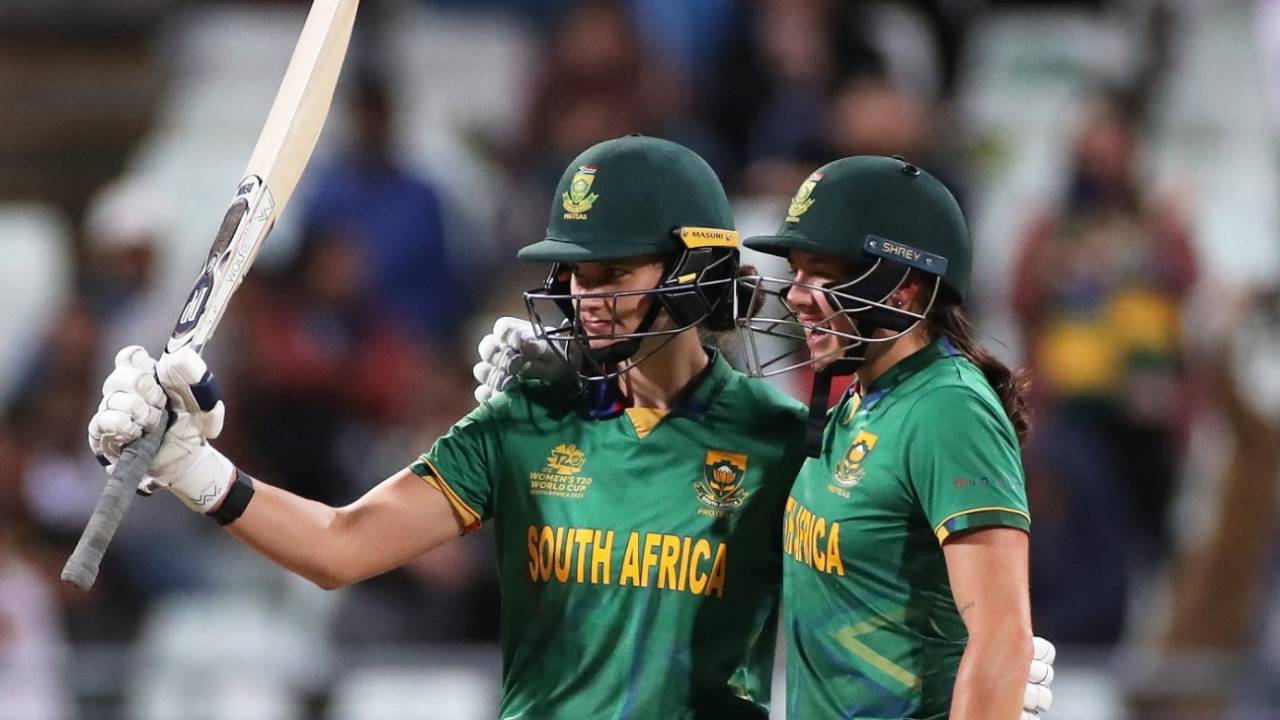 Laura Wolvaardt and Tazmin Brits carried their bats through in the chase&nbsp;&nbsp;&bull;&nbsp;&nbsp;ICC/Getty Images