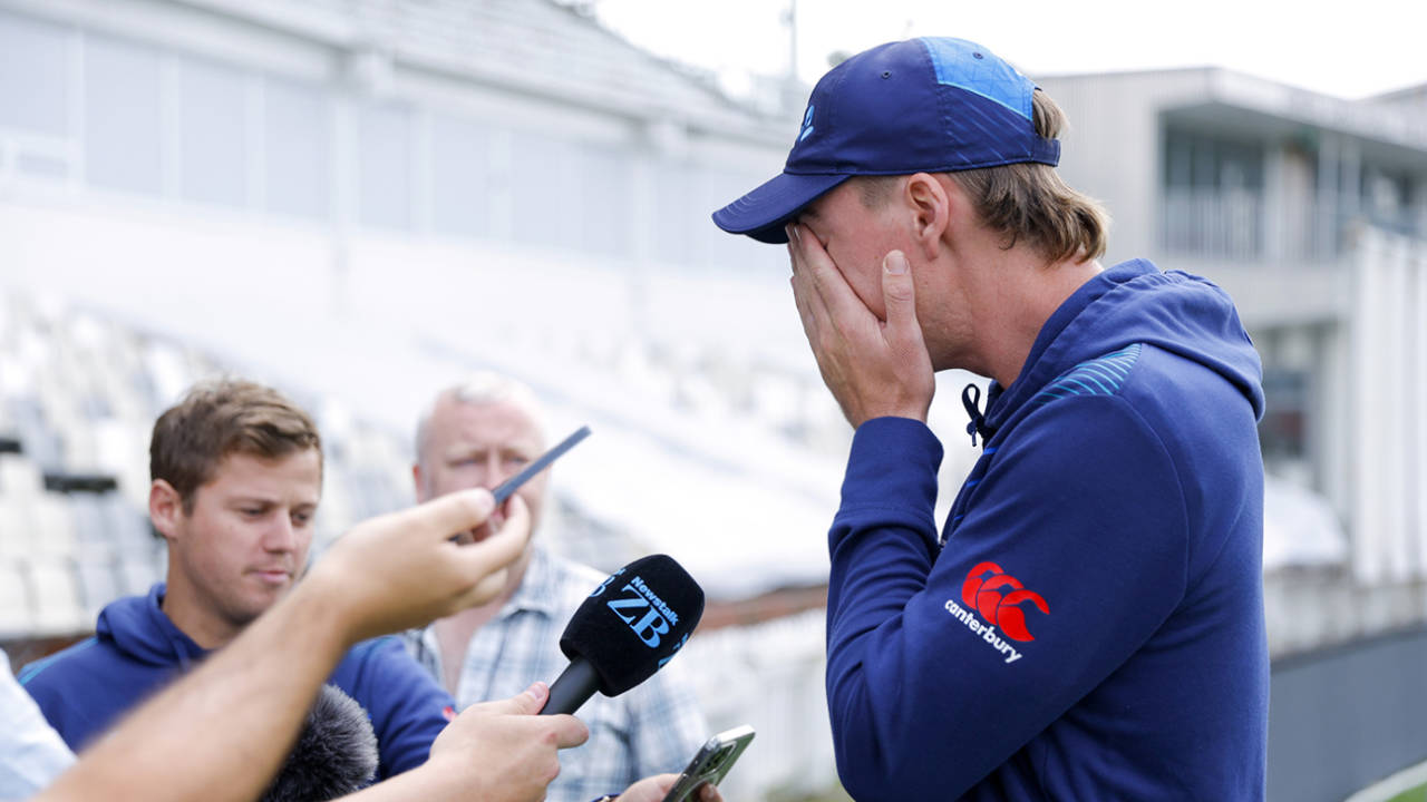 Blair Tickner was emotional when speaking to the media on Wednesday, New Zealand vs England, Wellington, February 22, 2023