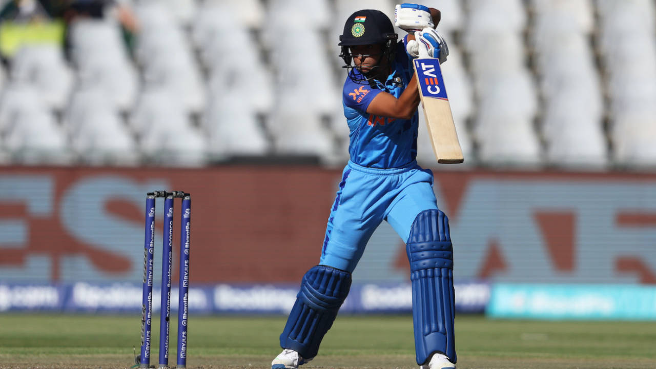 Harmanpreet Kaur plays the cover drive, Australia vs India, Women's T20 World Cup, semi-final, Cape Town, February 23, 2023