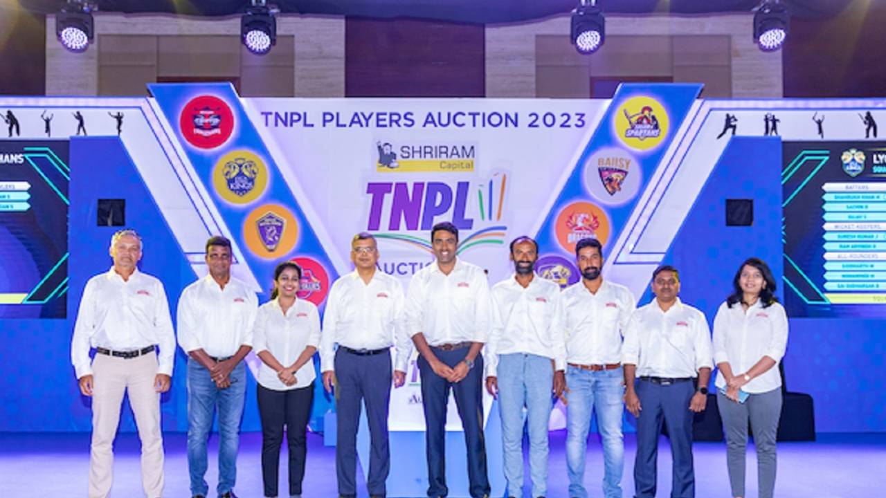 D Vasu, M Venkataramana, R Ashwin, VRS Guru Kedarnath and Rajhamany Srinivasan represented Dindigul Dragons at the inaugural TNPL auction