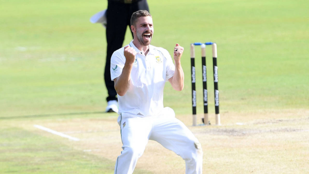 Anrich Nortje is pumped after another wicket, South Africa vs West Indies, 1st Test, Centurion, 2nd day, March 1, 2023
