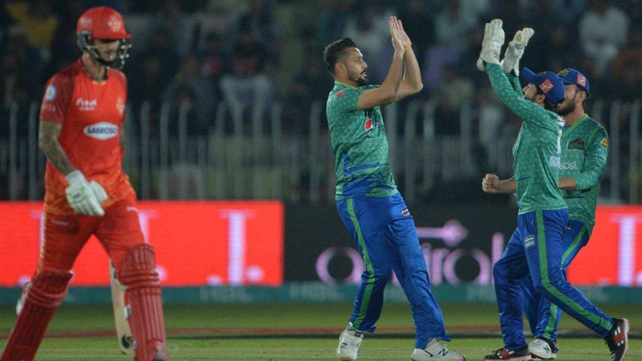 Anwar Ali celebrates after getting rid of Alex Hales, Multan Sultans vs Islamabad United, PSL 2023, March 07, 2023