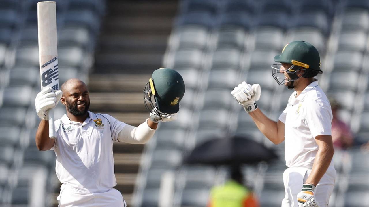 Temba Bavuma celebrates his century, South Africa vs West Indies, 2nd Test, Johannesburg, 3rd day, March 10, 2023