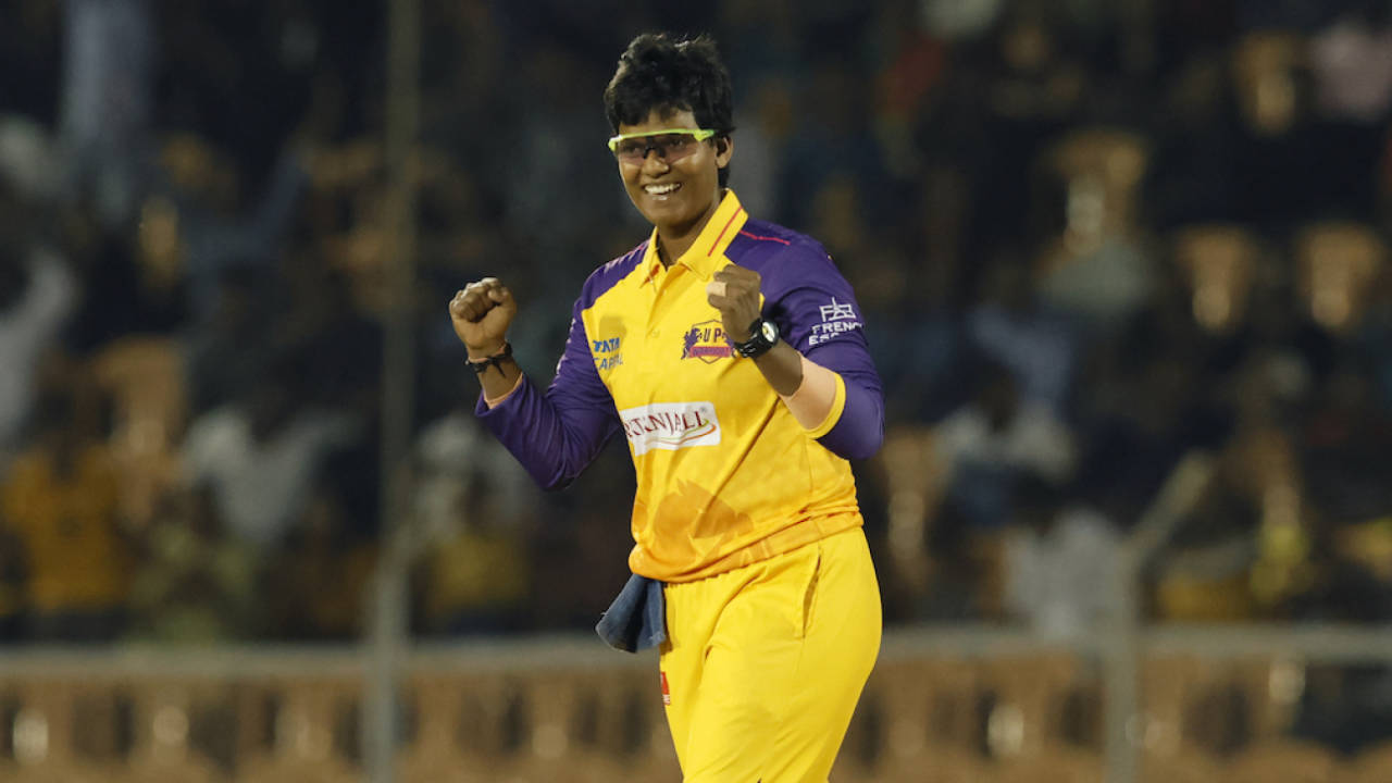 Deepti Sharma celebrates a wicket, Royal Challengers Bangalore vs UP Warriorz, Women's Premier League, Brabourne Stadium, Mumbai, March 10, 2023