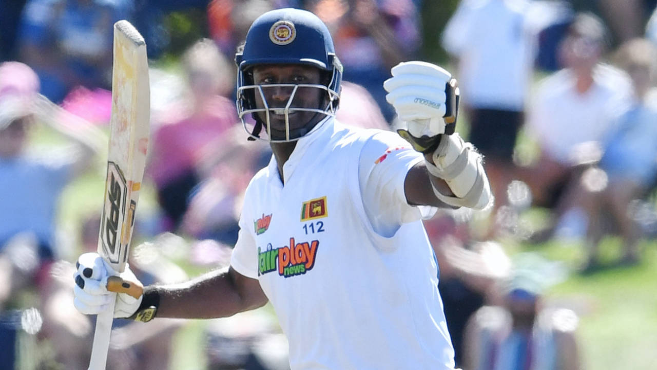 Angelo Mathews notched up his 14th Test century&nbsp;&nbsp;&bull;&nbsp;&nbsp;AFP/Getty Images
