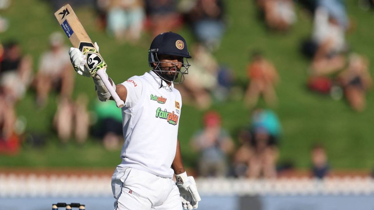 Dimuth Karunaratne brought up his second fifty of the match but was dismissed soon after&nbsp;&nbsp;&bull;&nbsp;&nbsp;AFP/Getty Images