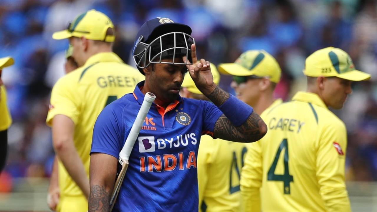 Suryakumar Yadav departed for a first-ball duck again, India vs Australia, 2nd ODI, Visakhapatnam, March 19, 2023