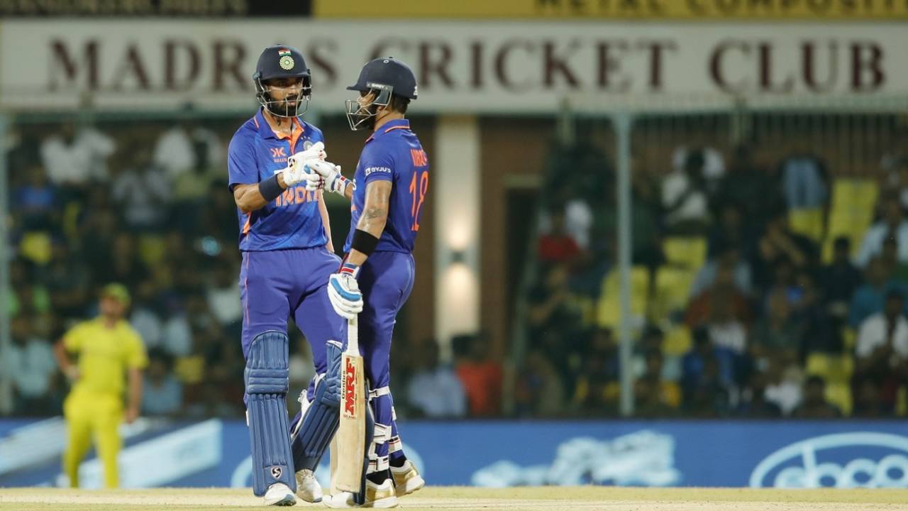 KL Rahul and Virat Kohli added important runs for the third wicket after Shubman Gill and Rohit Sharma fell, India vs Australia, 3rd ODI, Chennai, March 22, 2023