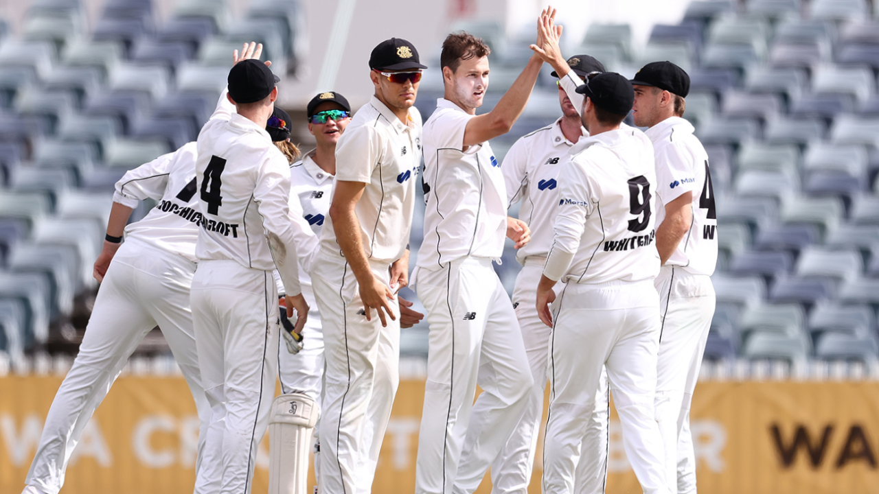 Matt Kelly made quick inroads on the fourth morning, Western Australia vs Victoria, Sheffield Shield, Final, WACA, March 26, 2023