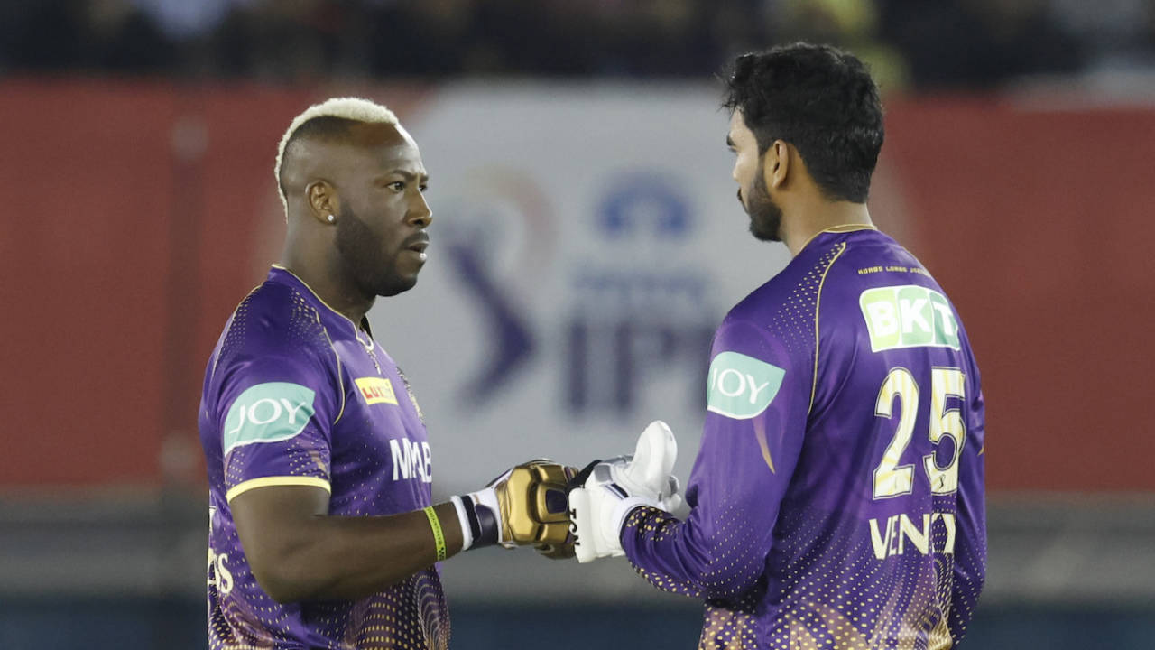 Andre Russell and Venkatesh Iyer fought back for Knight Riders, Punjab Kings vs Kolkata Knight Riders, IPL 2023, Mohali, April 1, 2023@
