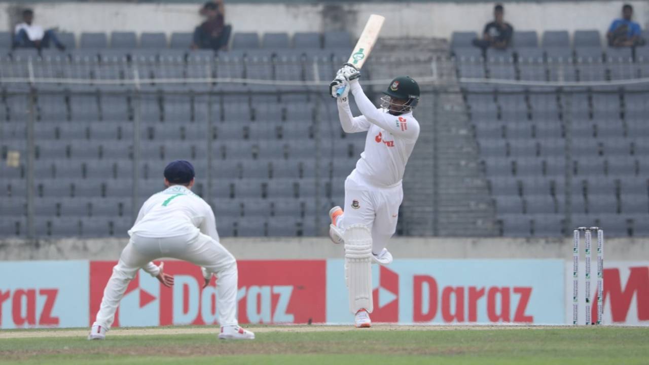 Shakib Al Hasan whips one away, Bangladesh vs Ireland, Only Test, 2nd day, Dhaka, April 5, 2023