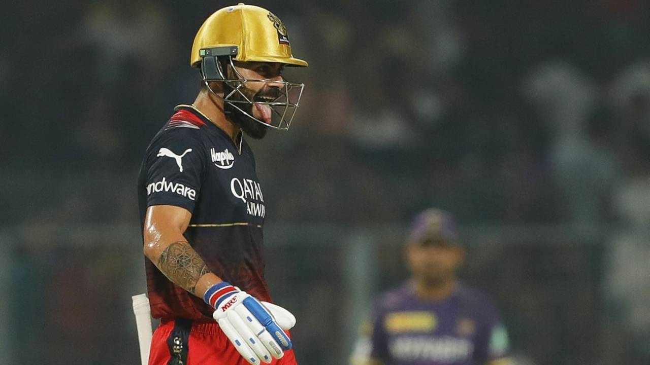 Virat Kohli sticks his tongue out, Kolkata Knight Riders vs Royal Challengers Bangalore, IPL 2023, Kolkata, April 6, 2023 